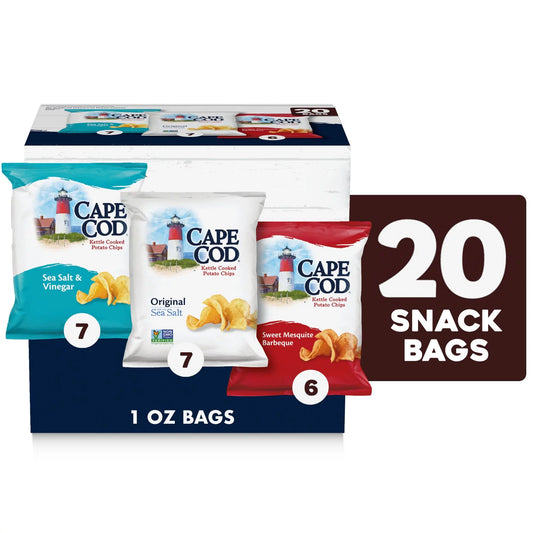 Potato Chips, Variety Pack, 1 Oz Snack Bags, 20 Ct