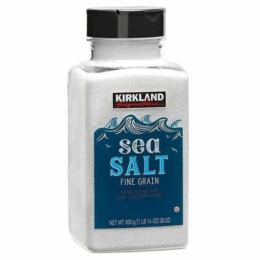Kirkland Signature, Pure Sea Salt, 30 Oz Fine Grain FREE & FAST SHIPPING USA