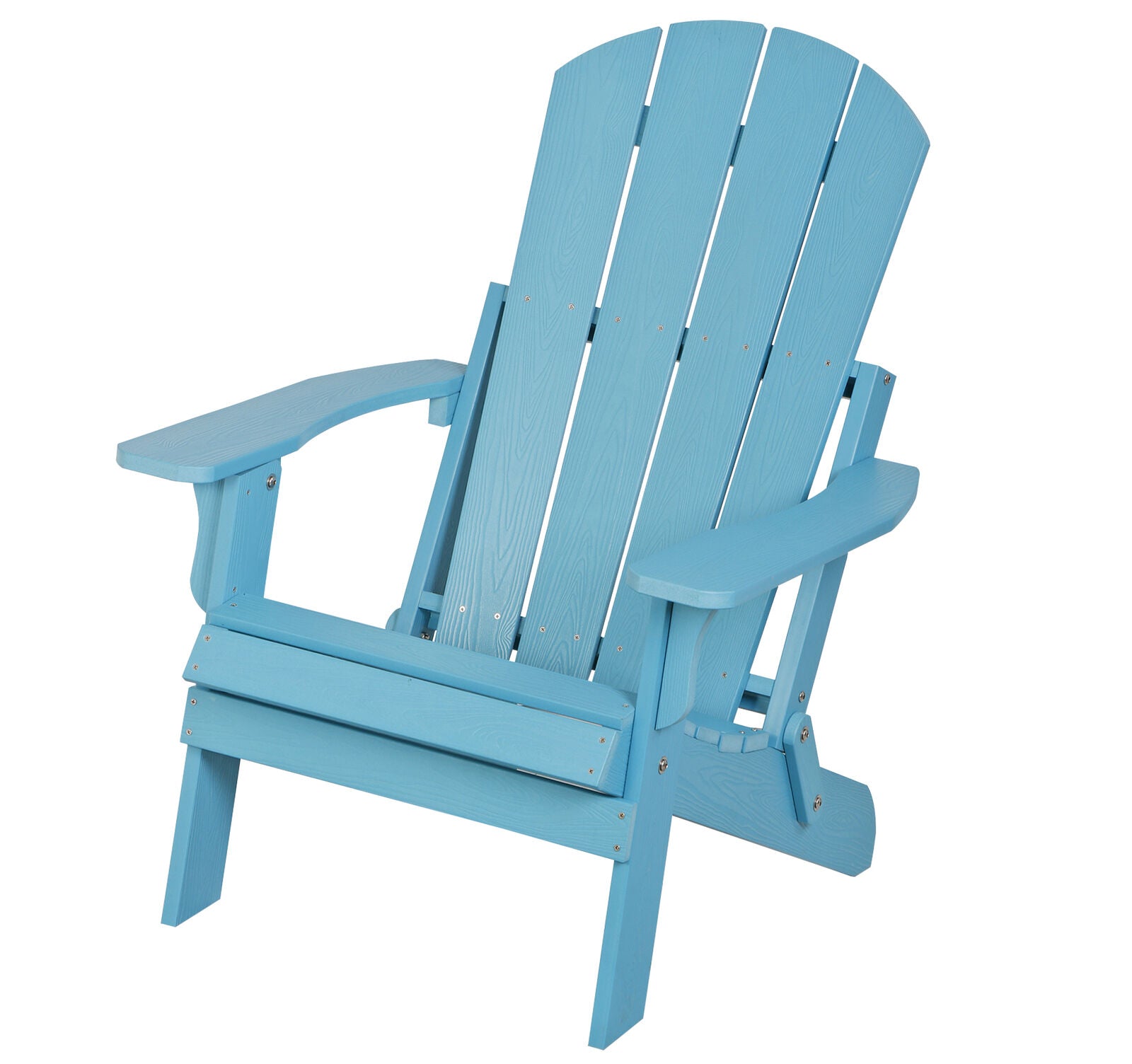 HDPS Folding Poly Lumber Adirondack Chair Patio Outdoor All Weather Resistant