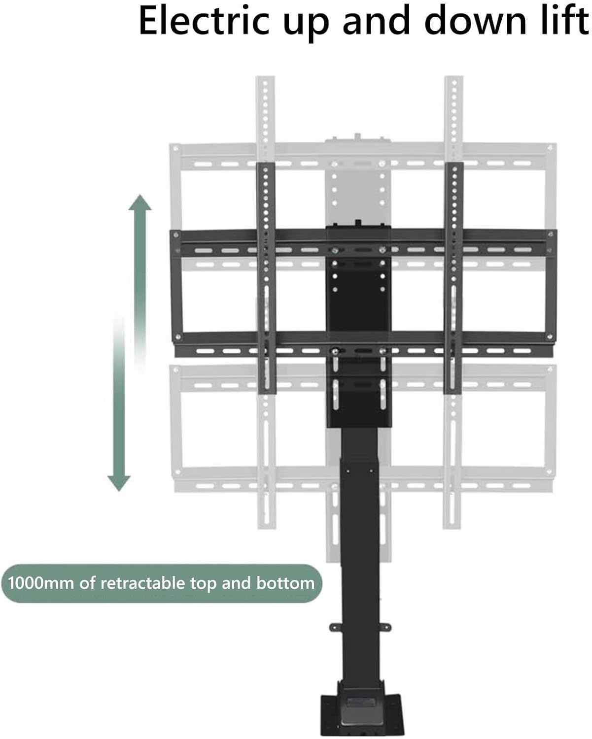 Telescopic Electric TV Lift - TV Floor Stand, Manual 360° Left and Right Rotation, Hide in Closet TV Lift, Fits 26-70 Inch LED Screens, with Load 60kg/132lbs