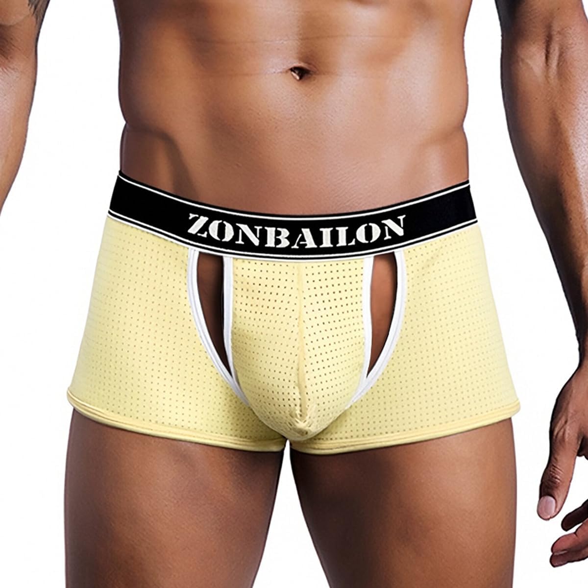 YINYOUYU Mens Bulge Enhancing Pouch Underwear Short Leg Boxers Briefs Trunk