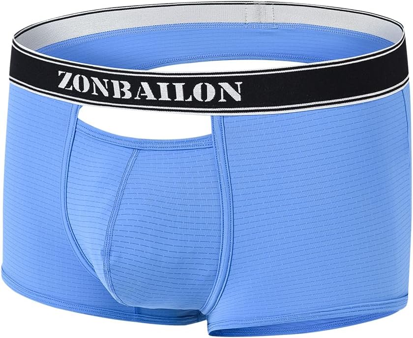 ZONBAILON Mens Sexy Front Opening Fly Access Briefs Low Rise Bulge Enhancing Pouch Bamboo Viscose Underwear Pack