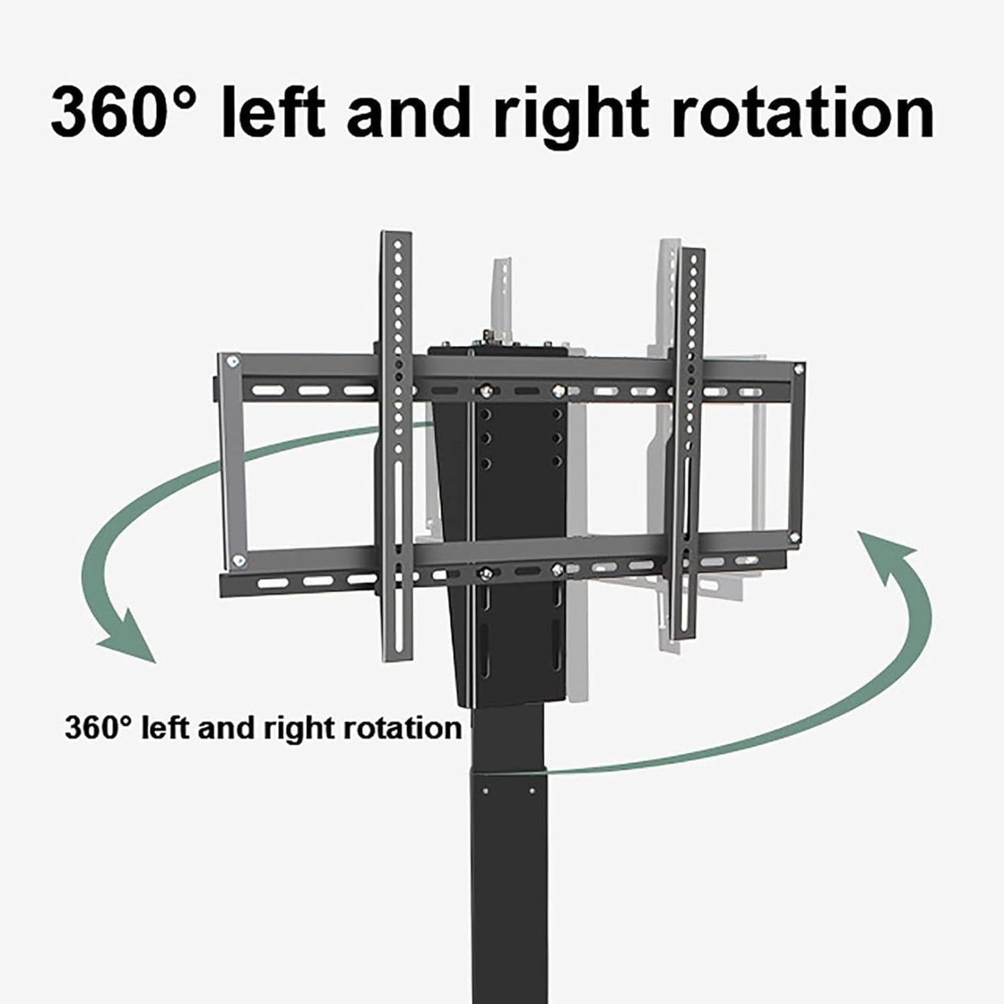 Telescopic Electric TV Lift - TV Floor Stand, Manual 360° Left and Right Rotation, Hide in Closet TV Lift, Fits 26-70 Inch LED Screens, with Load 60kg/132lbs