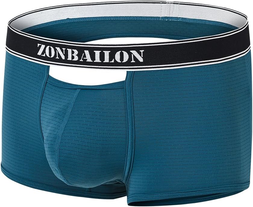 ZONBAILON Mens Sexy Front Opening Fly Access Briefs Low Rise Bulge Enhancing Pouch Bamboo Viscose Underwear Pack