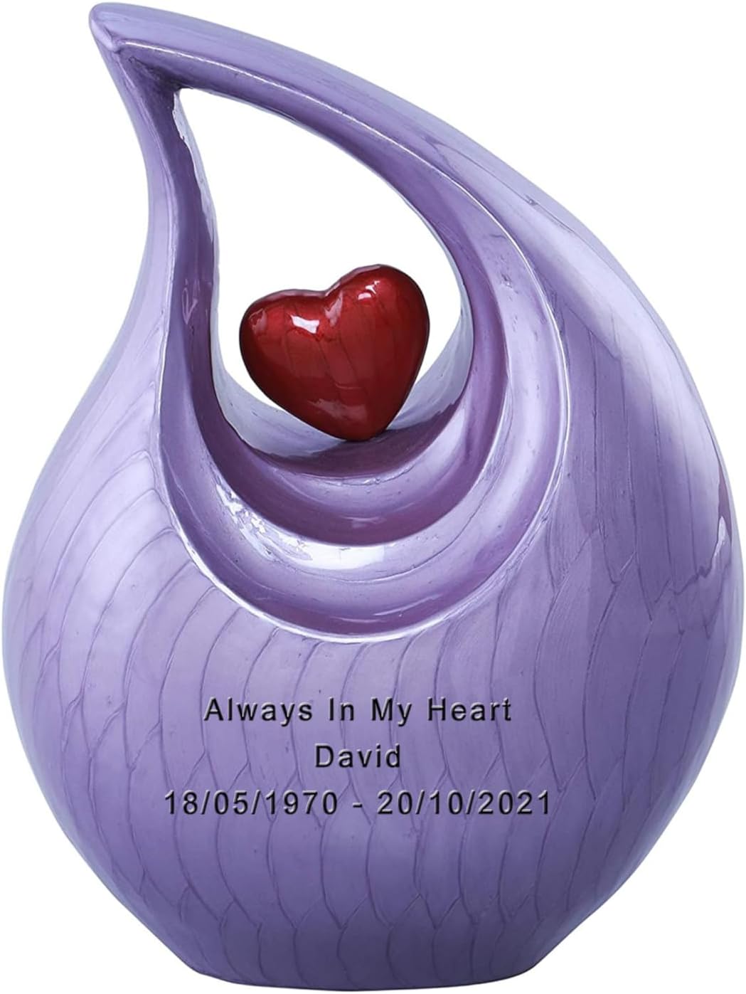 Customize &amp; Personalize Heart of Love Cremation Urns for Human Ashes - Decorative Urns,Urns for Human Ashes Female &amp; Male,Urns for Ashes Men &amp; Women,Funeral Urn (Adult Customize, Lavender)