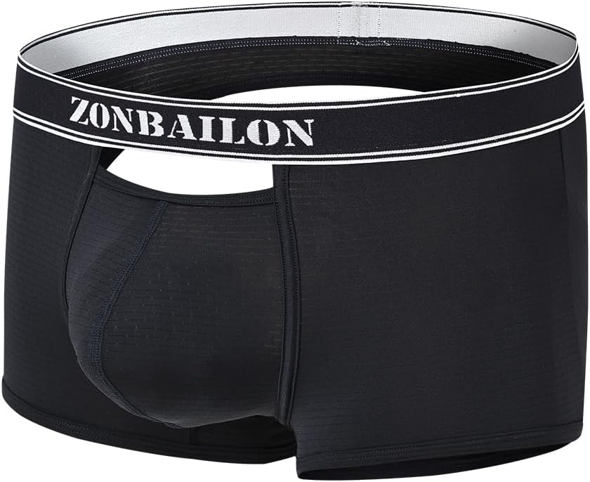 ZONBAILON Mens Sexy Front Opening Fly Access Briefs Low Rise Bulge Enhancing Pouch Bamboo Viscose Underwear Pack