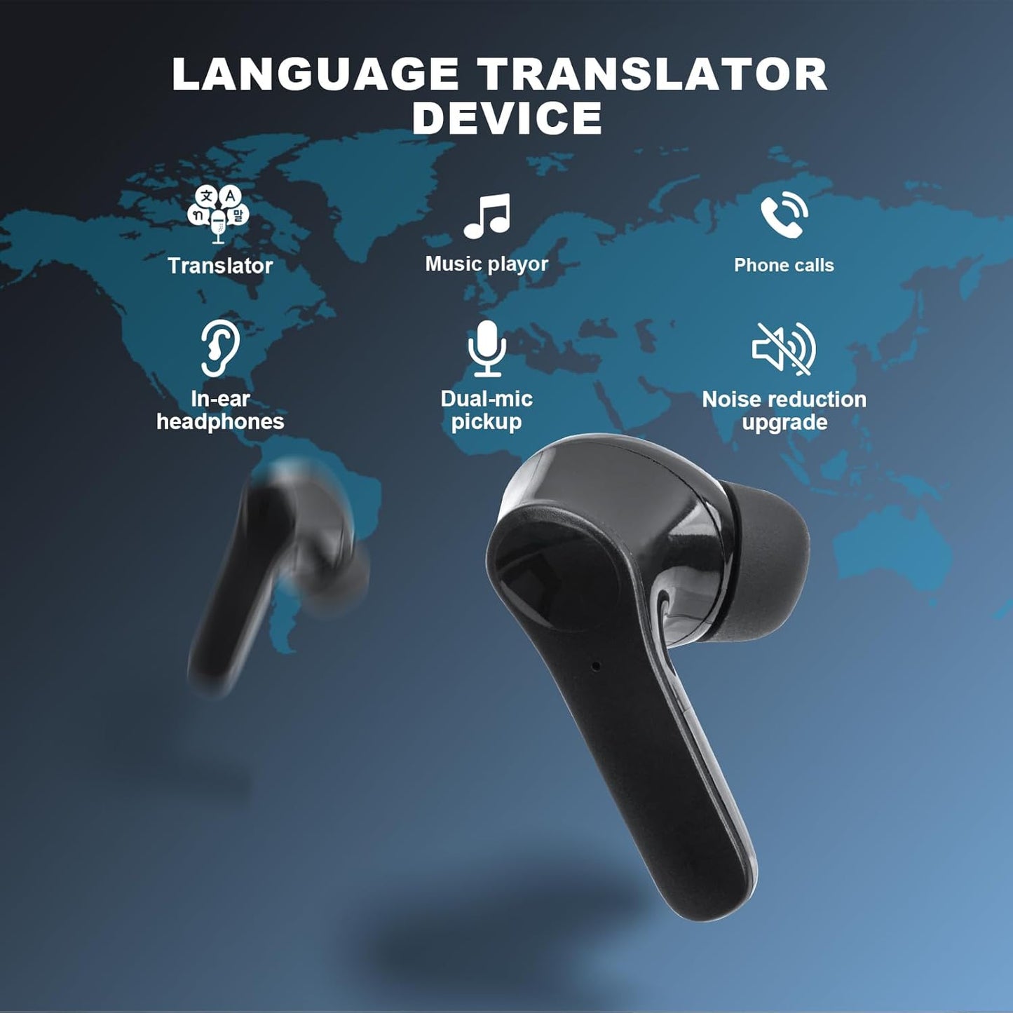 Translation Earbuds Real Time Language Translator Earset 138 Languages &amp; Accents Instant 3 Modes Translating Headphone Device with ANC, Support Touch Mode,Speaker Modes, Free Talk Translation