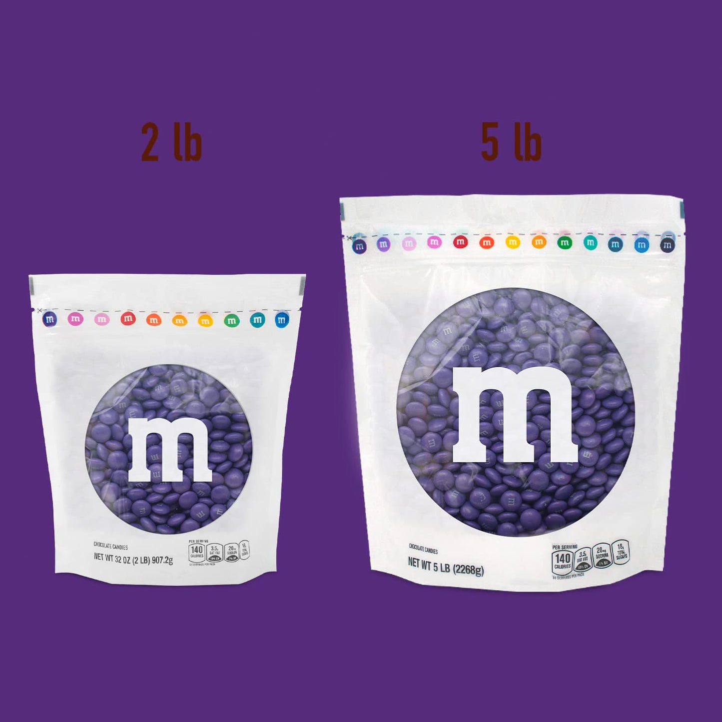 M&M'S Purple Milk Chocolate Candy, 2Lbs Bulk for Parties, Gifts, Desserts, DIY Decorations