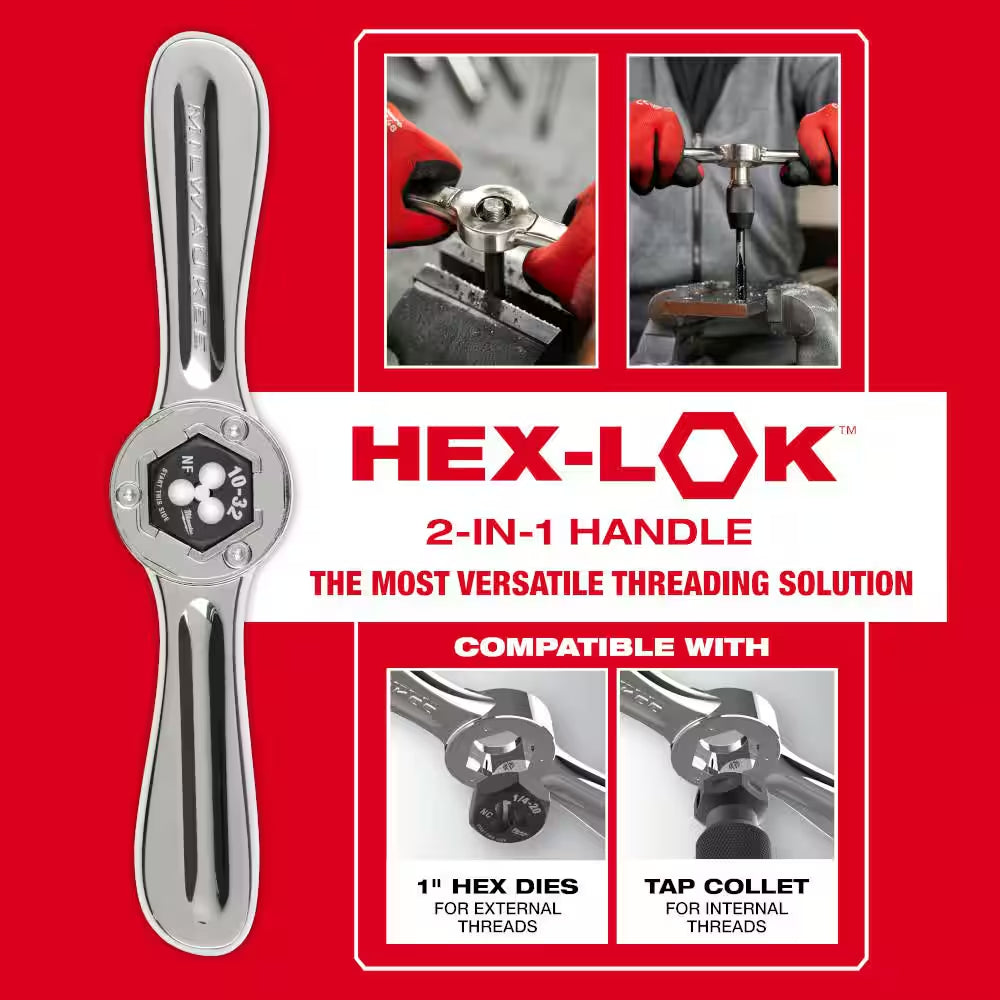 Hex-Lok 2-In-1 Tap and Die Threading Handle and Tap Collet Set (2-Piece)