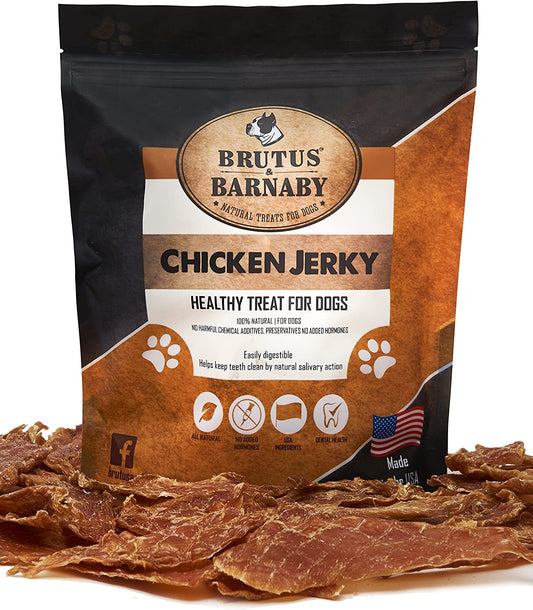 Chicken Jerky Dog Treats- Dehydrated Crunchy USA Premium Fillets, Grain-Free, Preservative-Free, No Fillers. All Natural Chicken Strips Are Great for Dogs and Cats (10Oz)