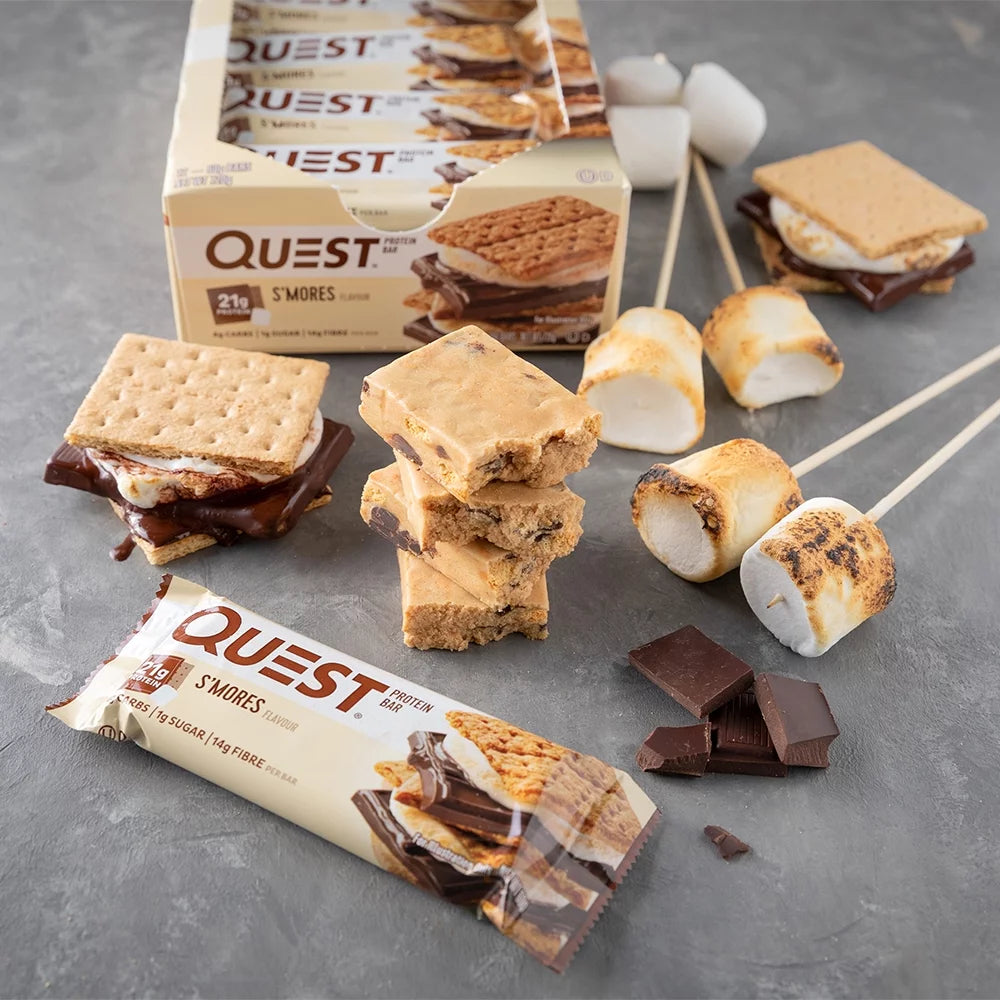 (3 Pack) Quest Protein Bar, Smores, 20G Protein, Gluten Free, 4 Ct