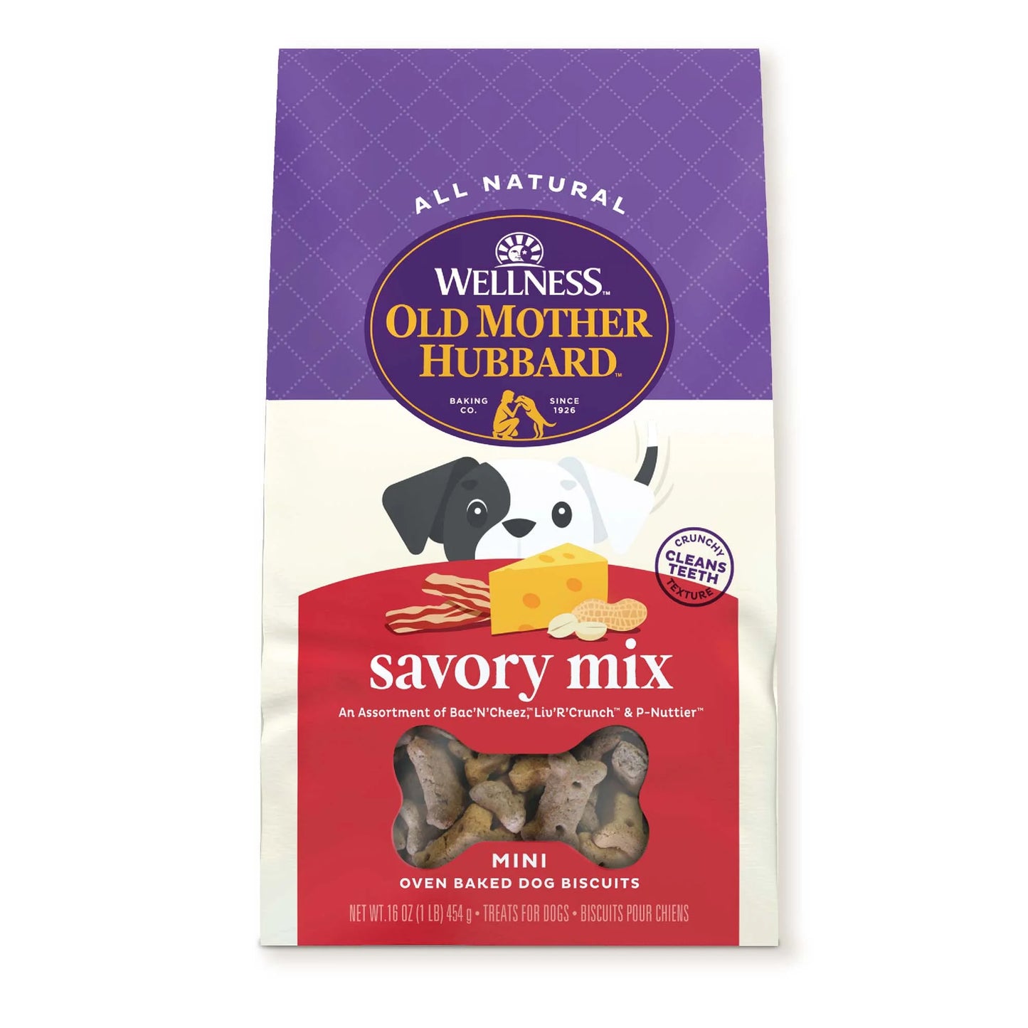 by Wellness Classic Savory Mix Baked Biscuit Treats for Dogs, Mini 16 Ounce Bag