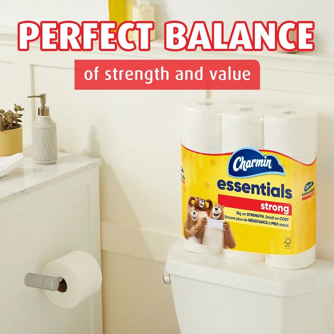 Essentials Strong Toilet Paper, 12 Mega Roll