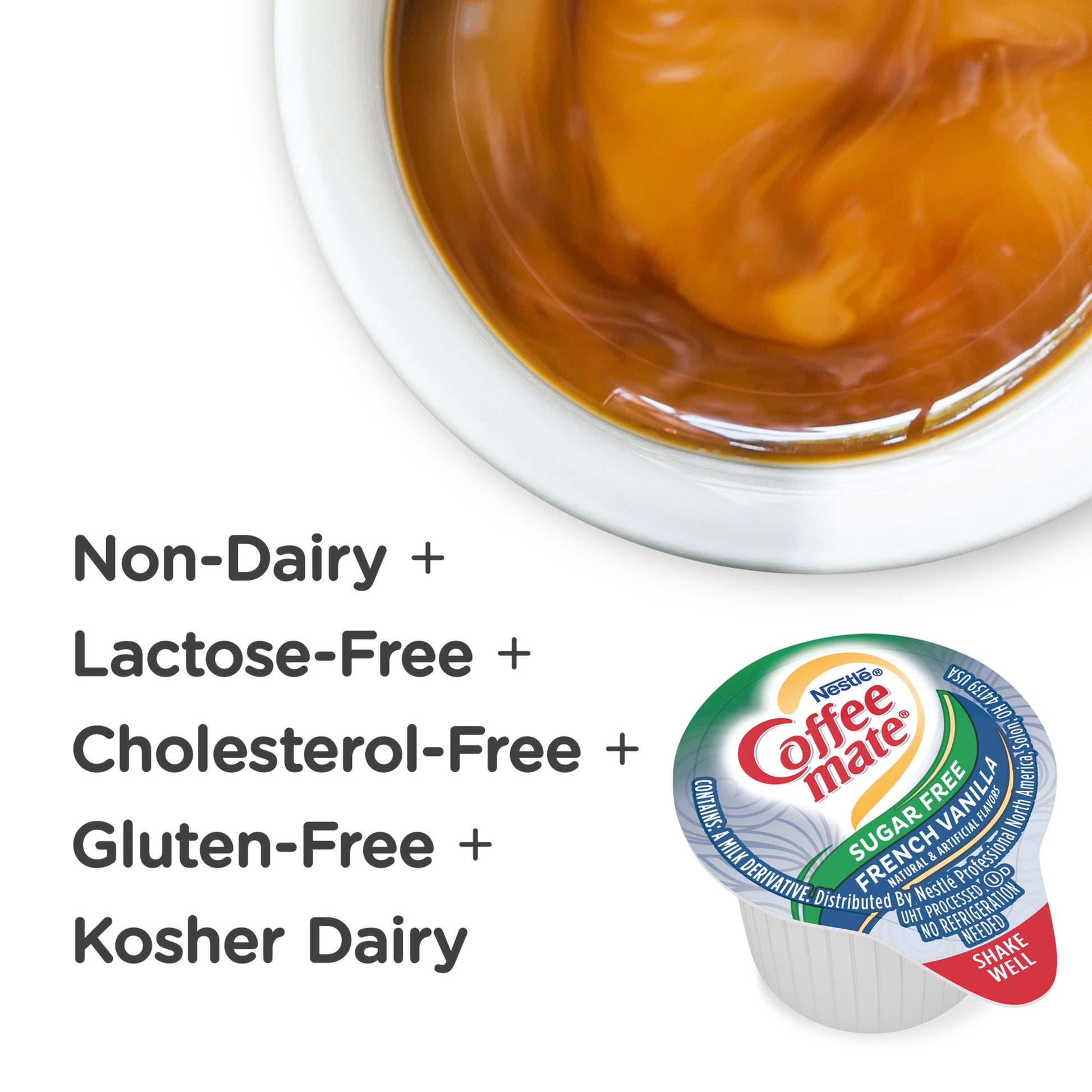 Coffee Mate Sugar Free French Vanilla Liquid Coffee Creamer Singles, Lactose-Free, 0.375 Fl Oz, 200 Ct