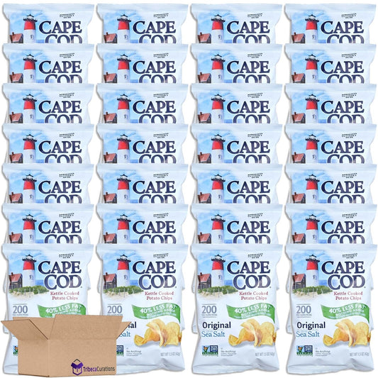 Cape Cod 40% Less Fat Kettle Cooked Potato Chips Value Pack | Bundled By
