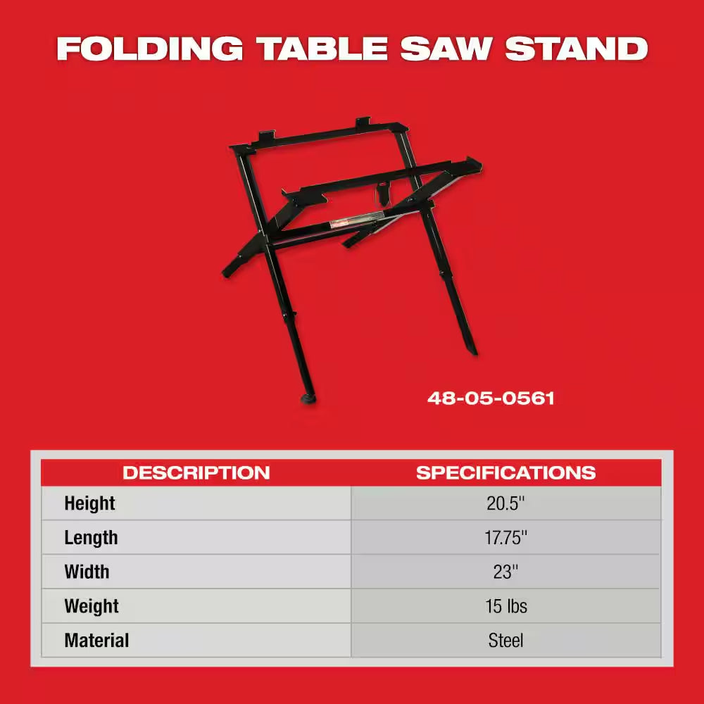 23.5 In. X 17.5 In. Universal Stationary Compact Folding Table Saw Stand