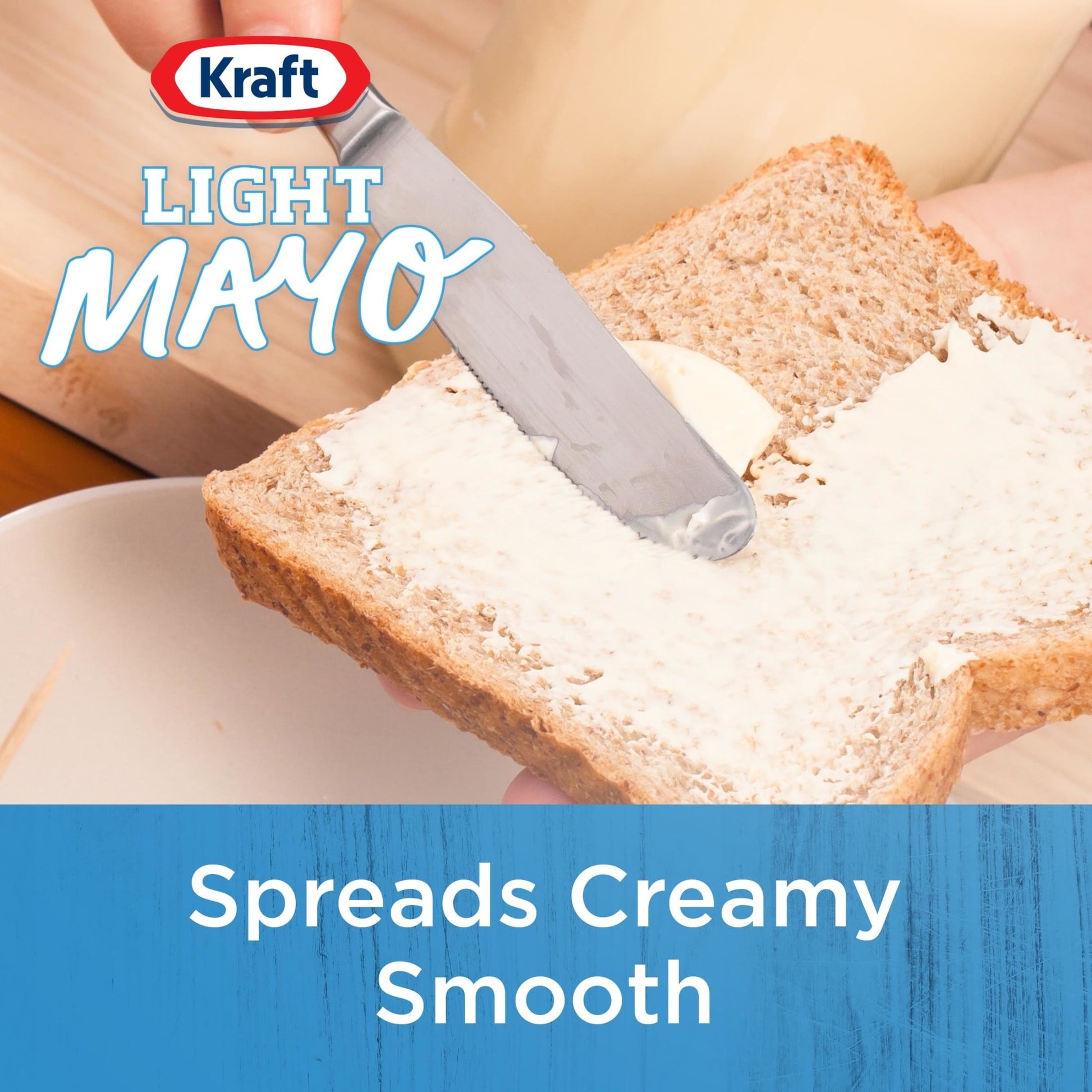 Light Mayo with 1/2 the Fat & Calories of Regular Mayonnaise, 30 Fl Oz Jar