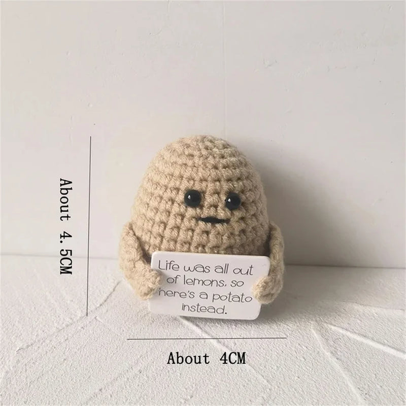 Handmade Positive Energy Potato Doll Home Decoration Mini Plush Knitting Wool Potato Doll Cute Birthday Gifts Office Room Decor