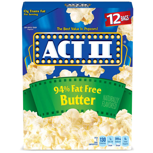 94% Fat-Free Butter Microwave Popcorn, 2.71 Oz, 12 Count