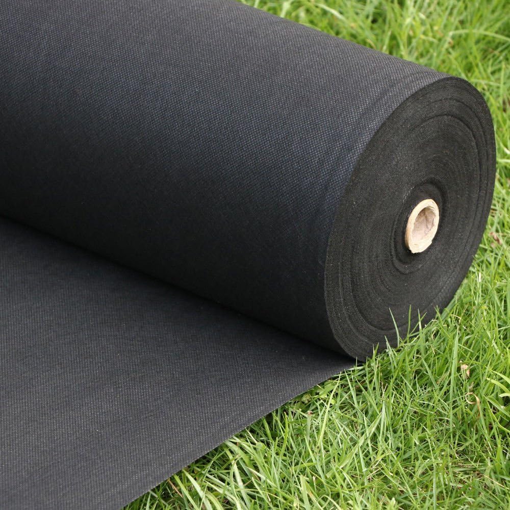 Non-Woven Landscape Fabric–6Ftx300Ft, 1.8oz Weed Barrier Cloth, Heavy Duty Garden Weed Barrier Fabric Roll, Landscaping Fabric Weed Control W/WeedStop Technology, Commercial Weed Block (Black)