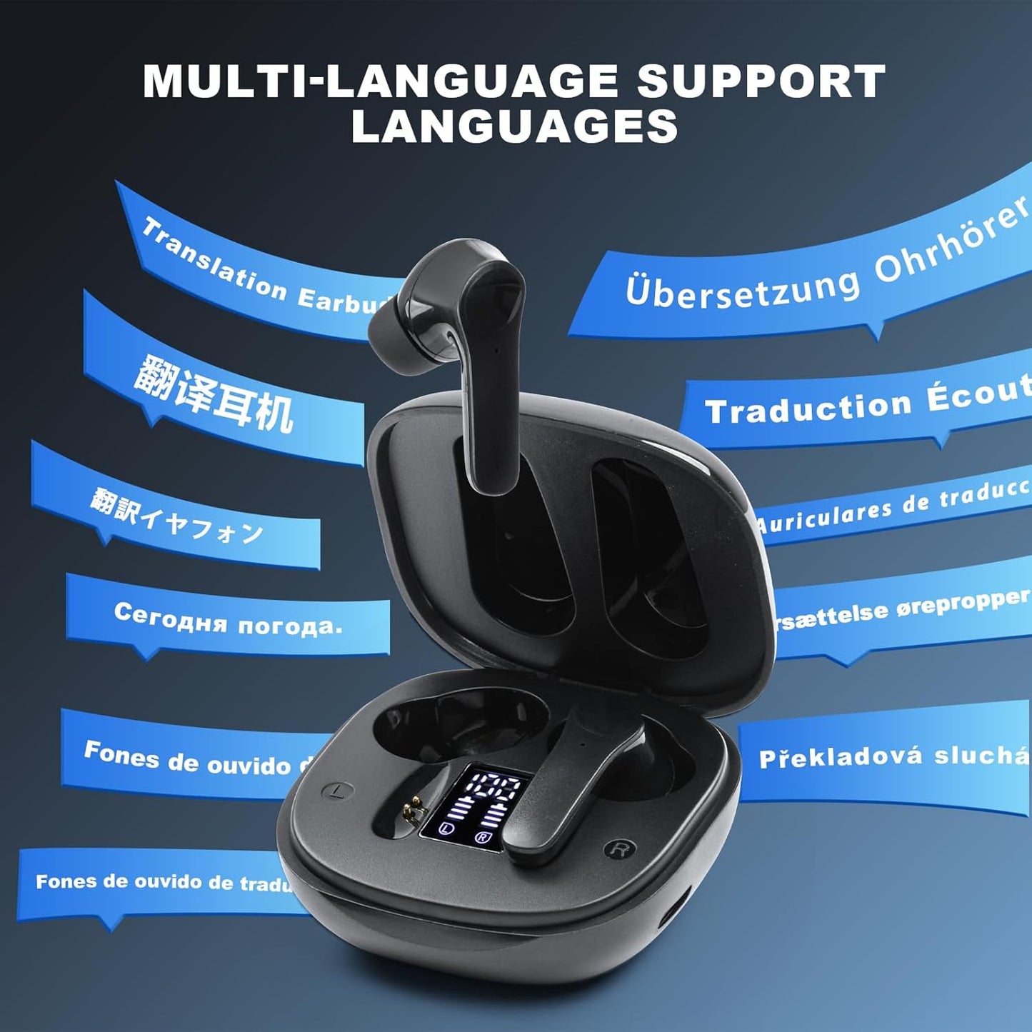 Translation Earbuds Real Time Language Translator Earset 138 Languages &amp; Accents Instant 3 Modes Translating Headphone Device with ANC, Support Touch Mode,Speaker Modes, Free Talk Translation