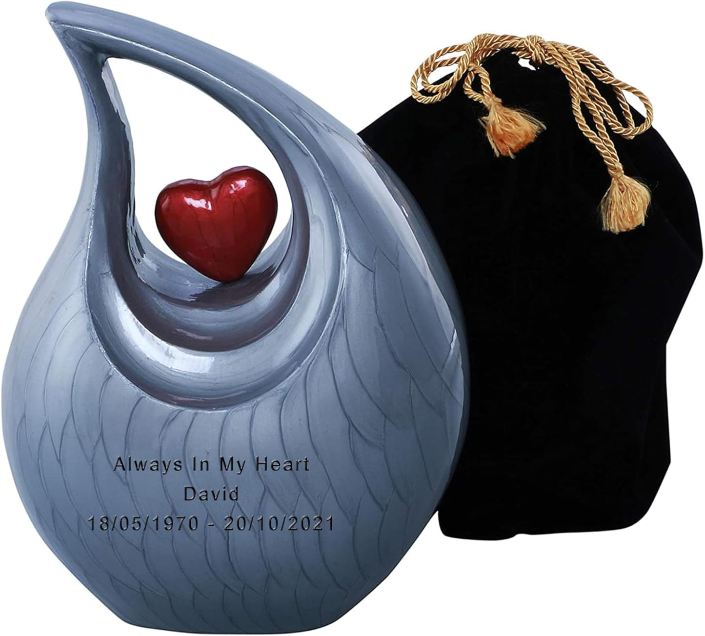 Customize &amp; Personalize Heart of Love Cremation Urns for Human Ashes - Decorative Urns,Urns for Human Ashes Female &amp; Male,Urns for Ashes Men &amp; Women,Funeral Urn (Adult Customize, Lavender)