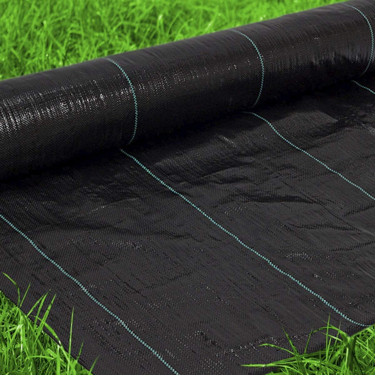 Non-Woven Landscape Fabric–6Ftx300Ft, 1.8oz Weed Barrier Cloth, Heavy Duty Garden Weed Barrier Fabric Roll, Landscaping Fabric Weed Control W/WeedStop Technology, Commercial Weed Block (Black)