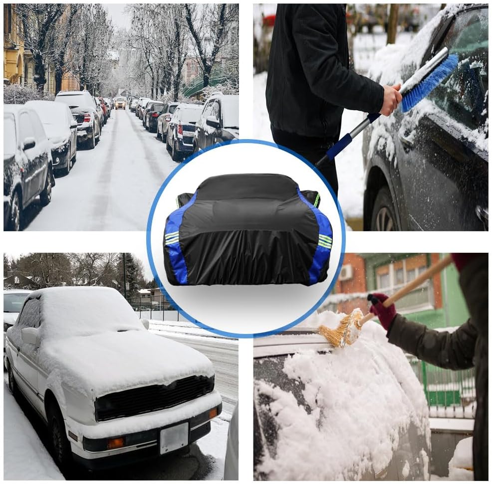 for Ford Mustang Car Cover Waterproof All Weather for Automobiles, Outdoor Full Exterior Covers Fit Sedan Ford Mustang with Windproof Strap