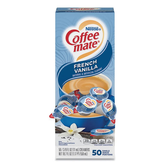 Coffee Mate French Vanilla Non-Dairy Creamer, 0.375 Fl Oz, 50 Count Tubs