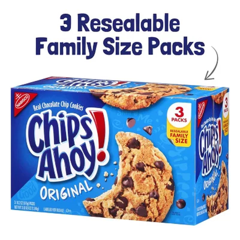 CHIPS AHOY! Chocolate Chip Cookies, Family Size (3 Pk.)