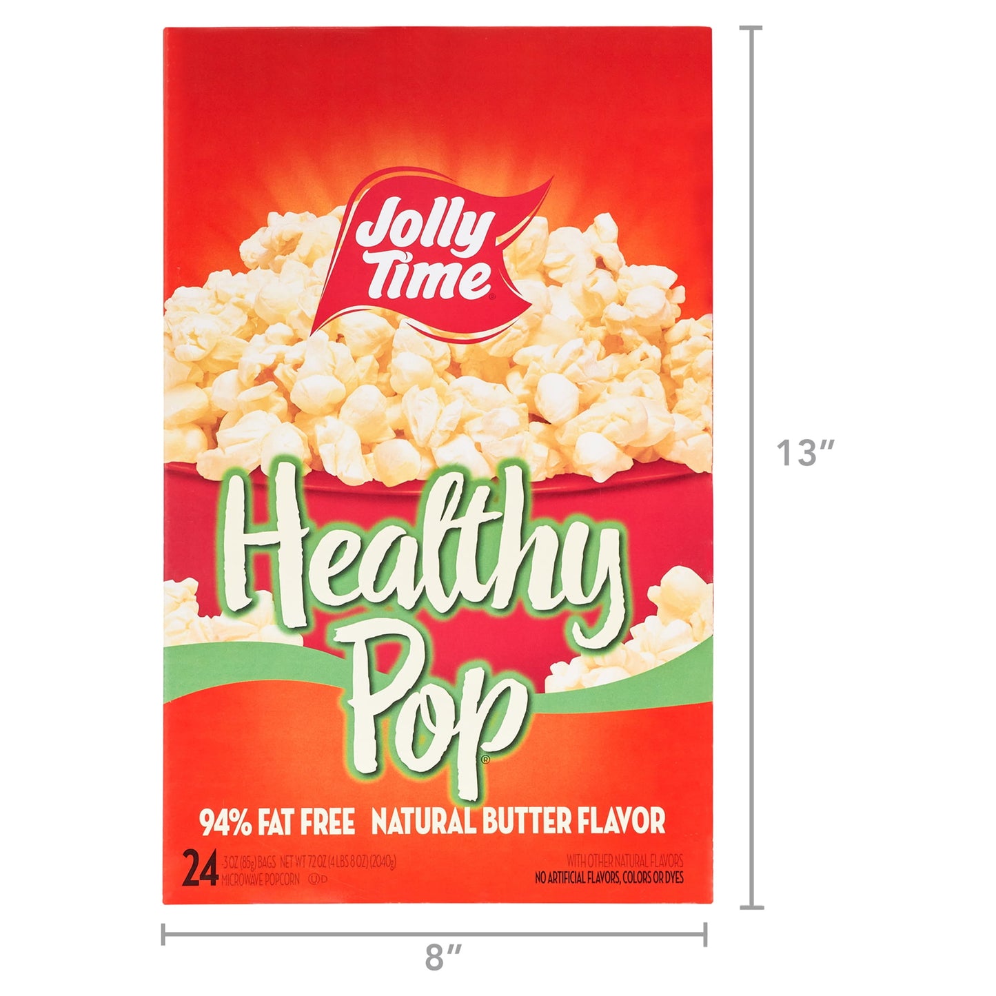 Butter & Sea Salt, Healthy Pop Microwave Popcorn, 3 Oz, 24 Count Gluten-Free