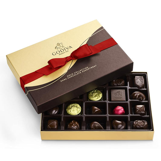 , Dark Chocolate with Gourmet Fillings Gift Box 22 Piece for Chocolate Lovers, 8.4 Ounces