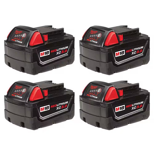 M18 18-Volt Lithium-Ion XC Extended Capacity Battery Pack 3.0Ah (4-Pack)