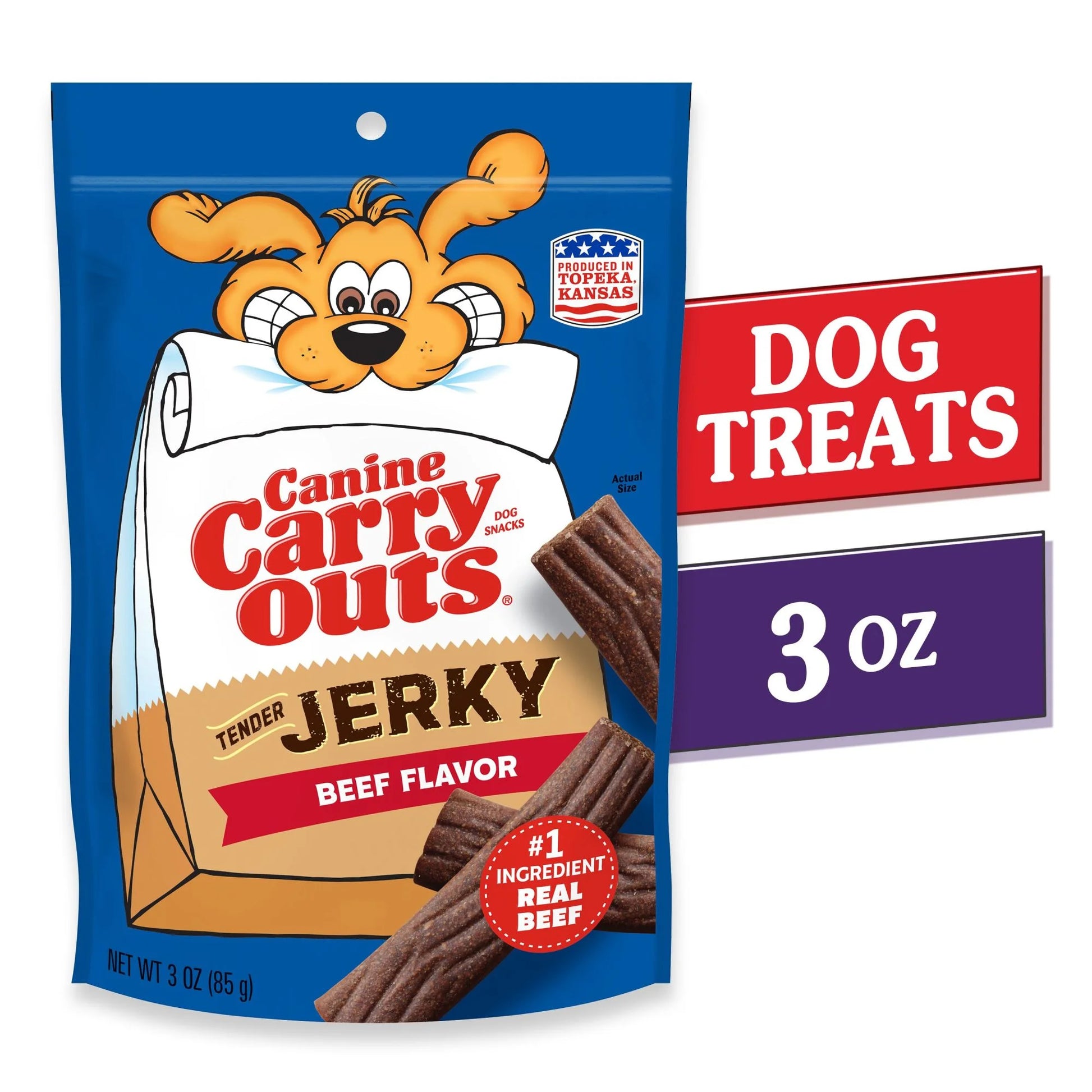 Tender Jerky Dog Treats, Beef Flavor Dog Chews, 3 Ounces