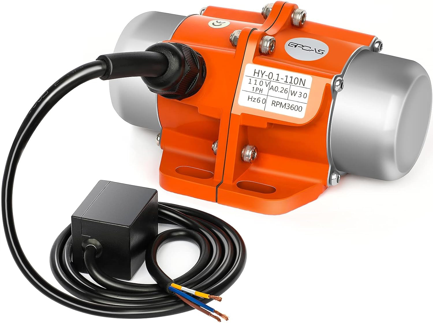 Concrete Vibrating Motor, 30W Concrete Vibrator Waterproof Vibrating Motor 110V 3600Rpm Aluminum Alloy Case Mini Vibrating Motor Single Phase for Shaker Table