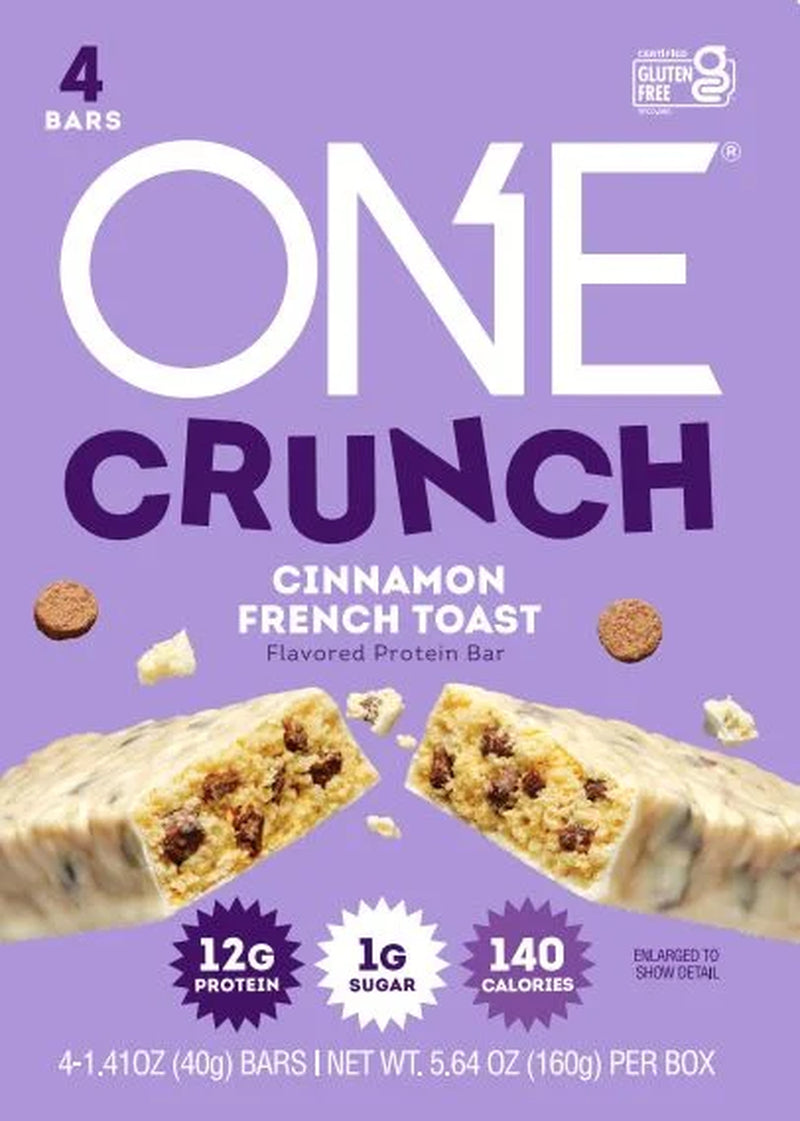 One Crunch Protein Bar, Cinnamon French Toast, 12G Protein, 4 Ct