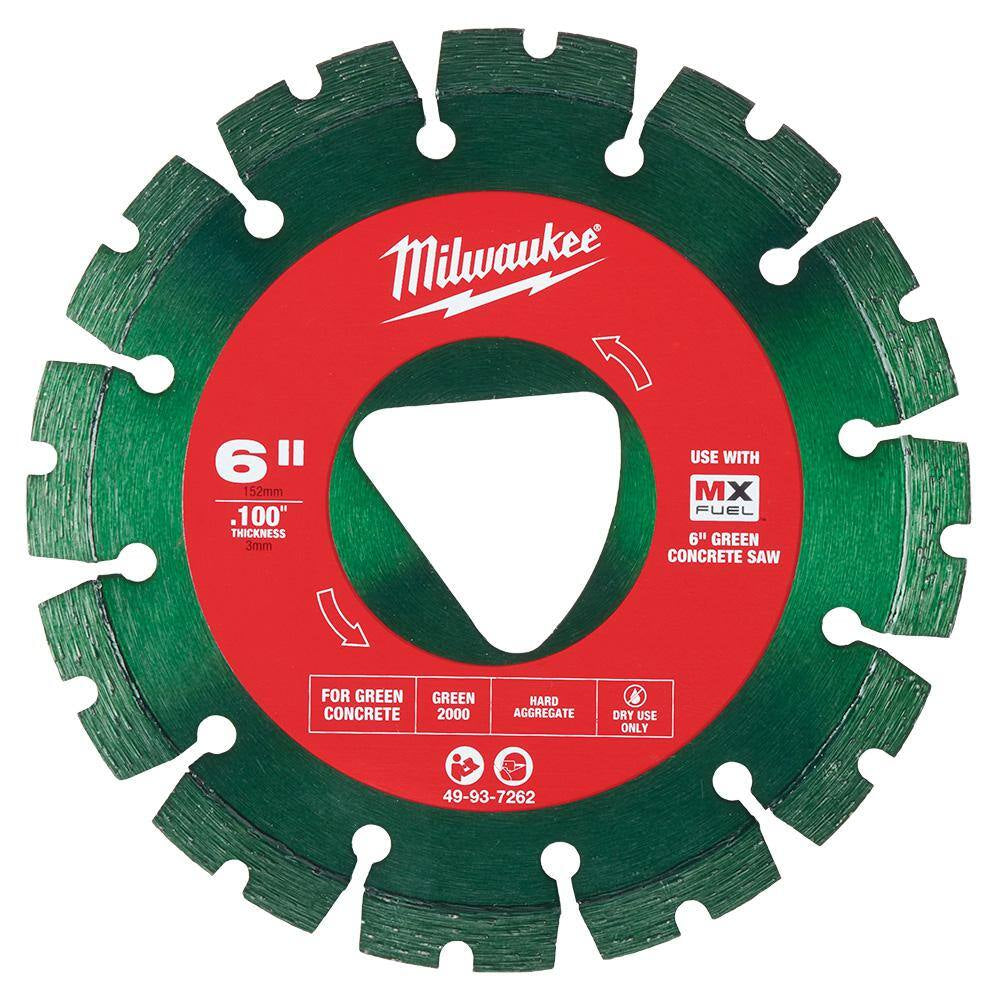 Green 6 In. X .100 In. Green Concrete Cutting Segmented Rim Diamond Blade (1-Pack)