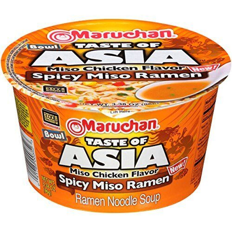 6-Pack Maruchan Bowl Taste of Asia Spicy Miso Microwavable, 3.38 Oz