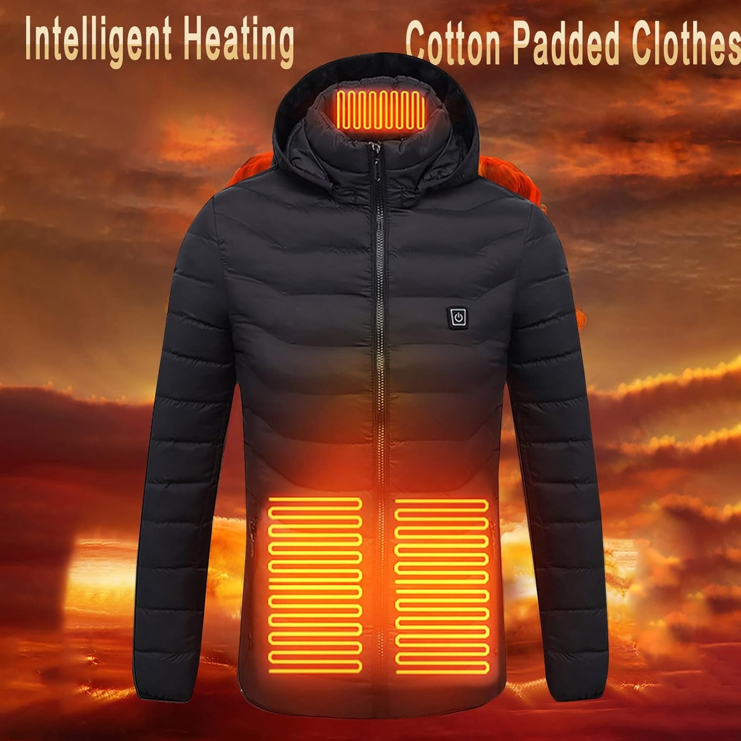 Heated Jackets for Men Women Hooded Packable down Puffer Coat Usb Rechargeable Heated Jacket Winter Outdoor Coats