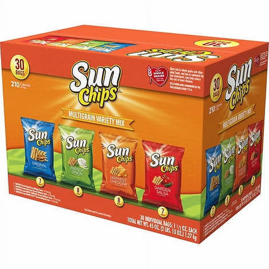 Sun Chips Multigrain Snack Bags Variety Pack 1.5 Oz, 30-Count