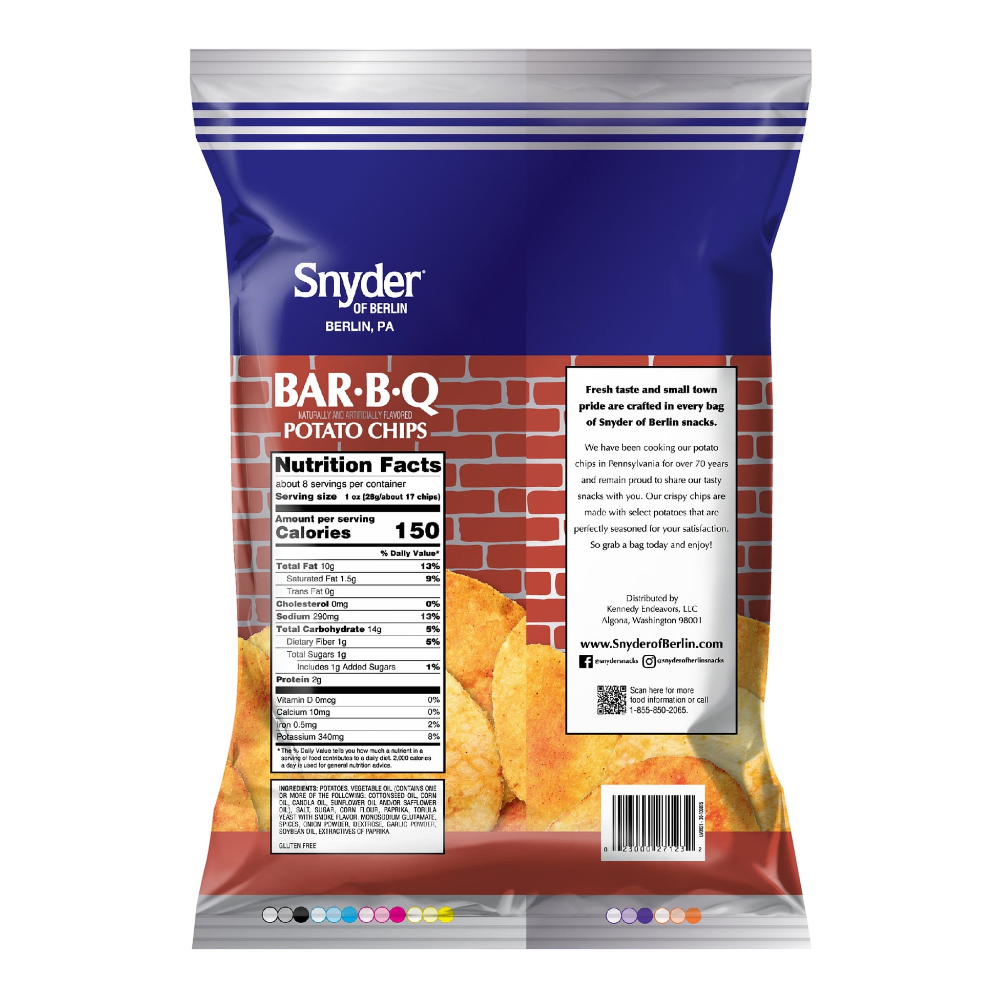 Snyder of Berlin Bar-B-Q Potato Chips, Gluten-Free, 7.75 Oz Bag