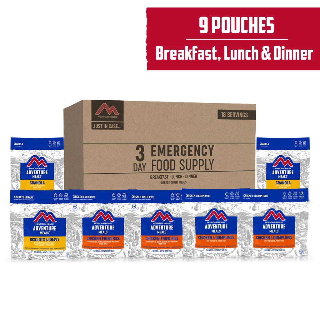 3-Day Emergency Food Supply | Freeze Dried Survival & Emergency Food Kit, Meals Are Perfect For: Emergency Preparedness, Camping, Backpacking, Hunting, Travel, Everyday Use - 2 Kits