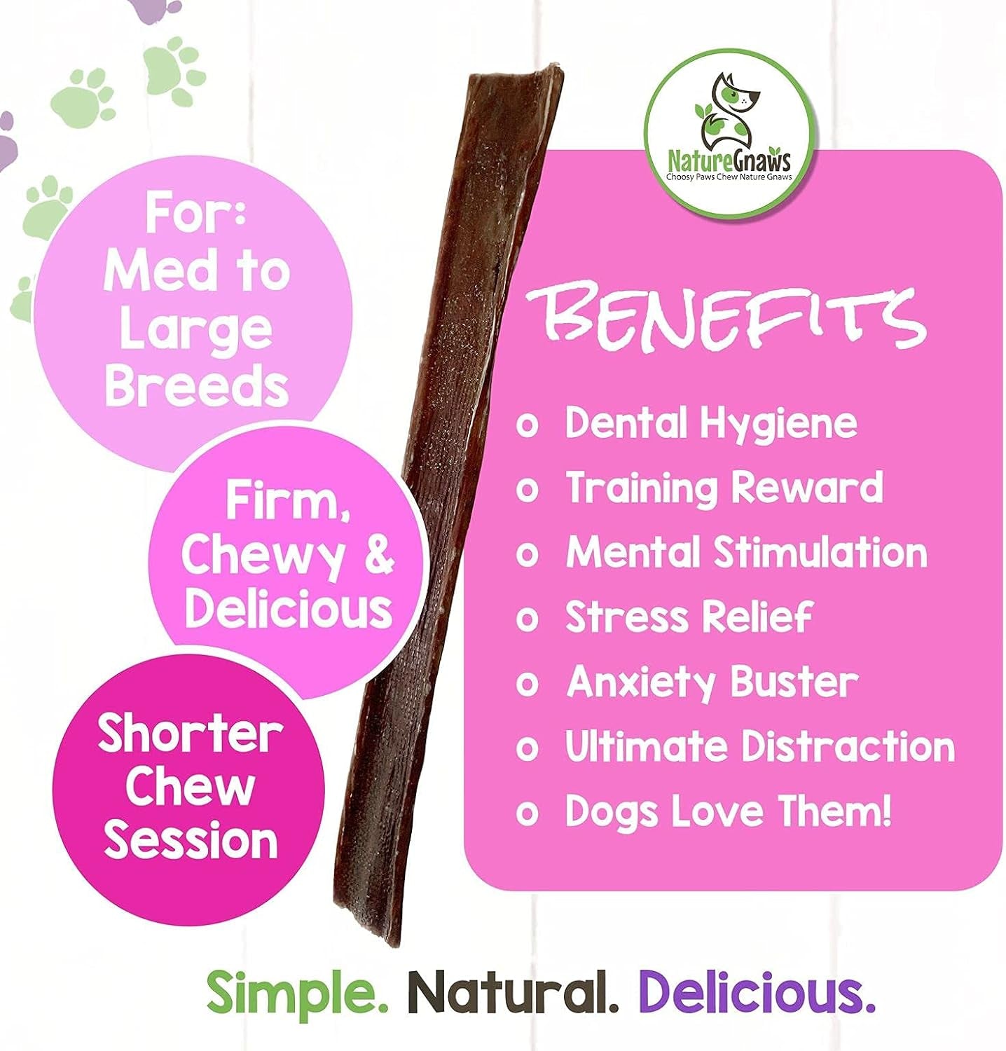 - Beef Jerky Chews for Large Dogs - Premium Natural Beef Gullet Sticks - Simple Single Ingredient Tasty Dog Chew Treats - Rawhide Free 9-10 Inch