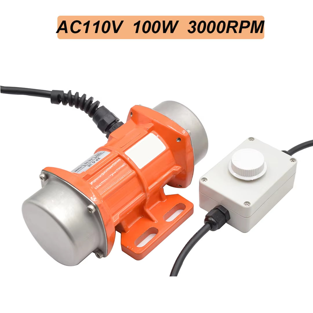 AC Concrete Vibrating Motor 100W Single-Phase 110V with Speed Governor IP65 Waterproof Vibration Crusher