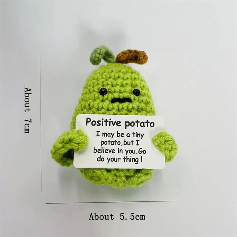 Handmade Positive Energy Potato Doll Home Decoration Mini Plush Knitting Wool Potato Doll Cute Birthday Gifts Office Room Decor