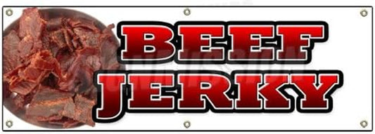 72" Beef Jerky Banner Sign Meat Dried Spices Dehydrated Salted Smoked