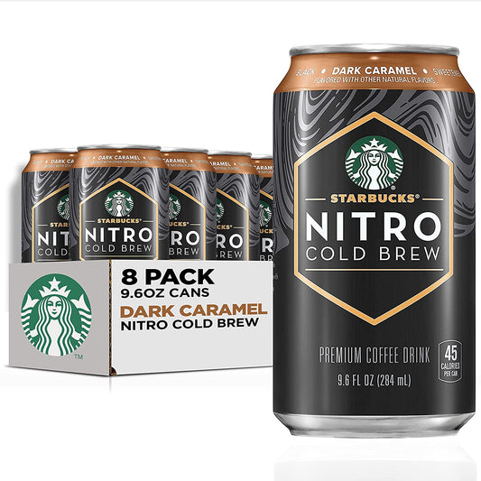 Nitro Cold Brew, Dark Caramel, 9.6 Fl Oz Can (8 Pack)