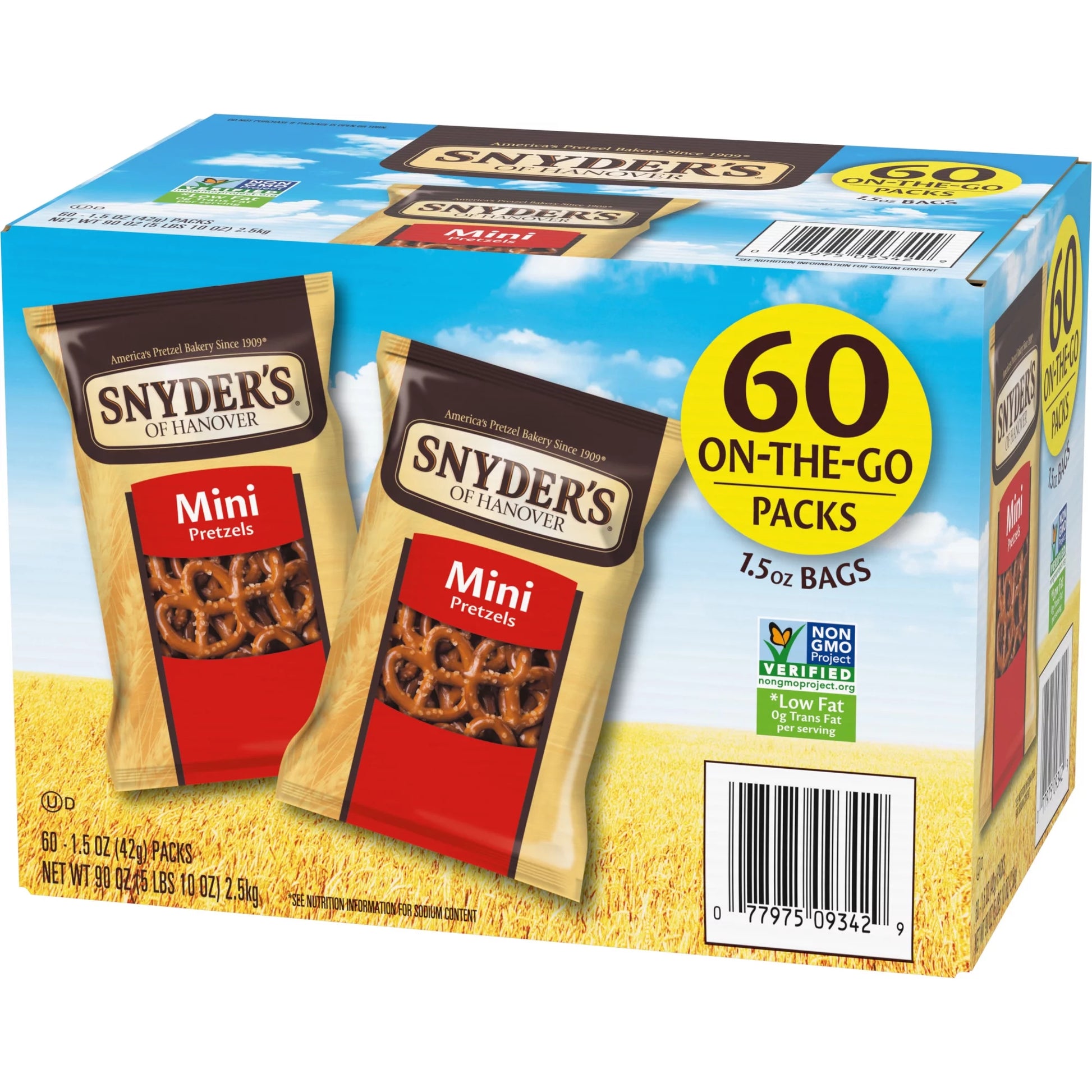 , Mini Pretzels, Individual Packs, 60 Ct