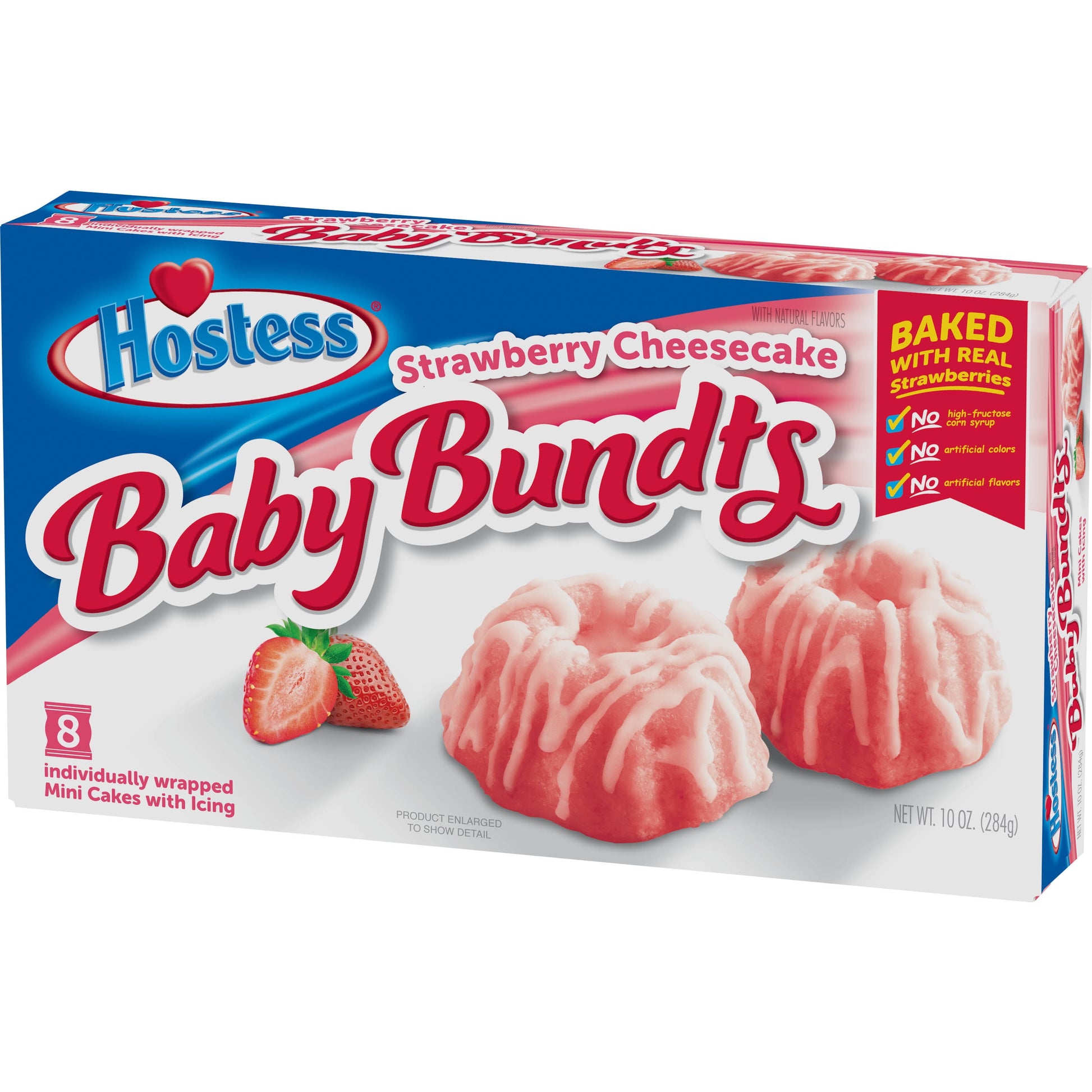 Strawberry Cheesecake BABY BUNDTS, Baked with Real Strawberries, 10 Oz, 8 Count