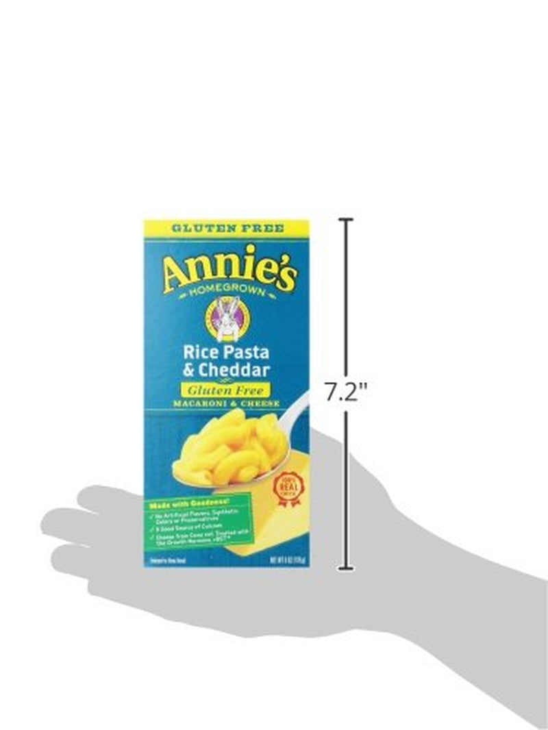 Annie'S Gluten Free Macaroni and Cheese Dinner, Rice Pasta & Cheddar, 6 Oz. (Pack of 12)